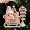 Custom First Christmas Acrylic Ornament - Personalized Baby Shower, Gender Reveal Gifts For New Moms, New Dads, New Parents - Santa's Cutest Little Passenger