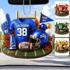 Custom America Football Acrylic Car Ornament - Personalized Birthday Gifts For America Football Lovers, Sports Fans, Sports Lovers - Built For Kickoff