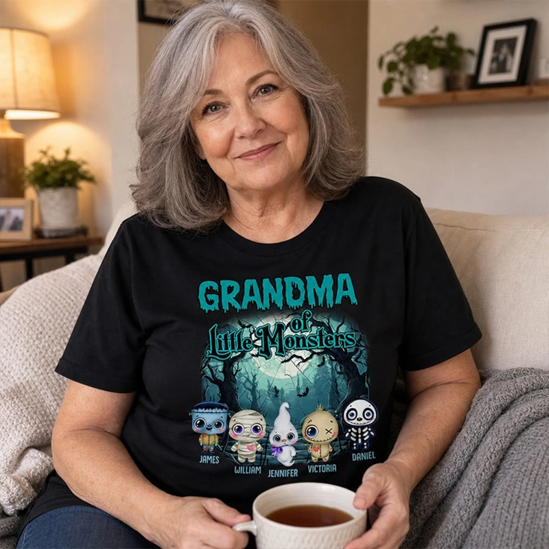 Custom T-shirt, Premium T-shirt, Hoodie - Personalized Halloween Birthday Gifts For Mom, Grandma - Little Monsters, Big Love