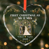 Custom First Christmas Heart Glass Ornament - Personalized Anniversary Christmas Wedding Gifts For Husband And Wife, Him And Her - Forever Starts Now