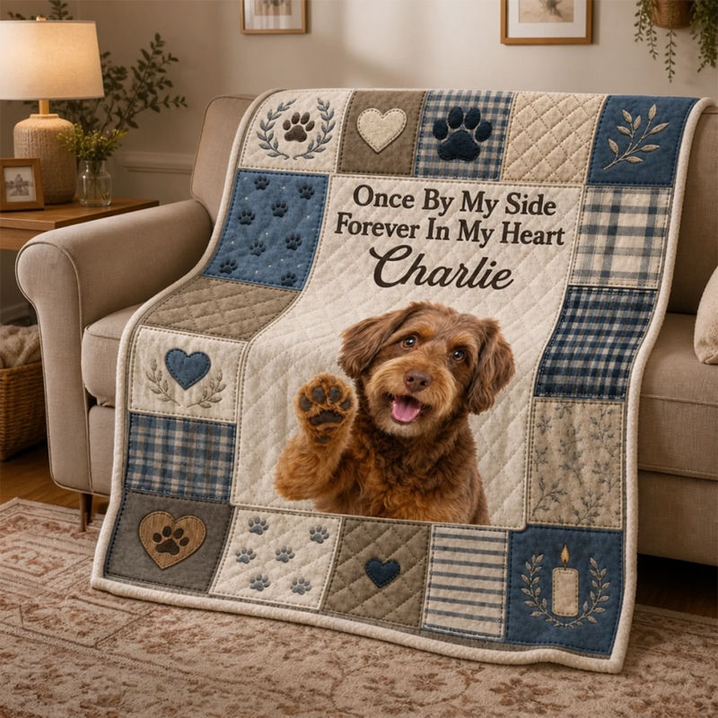 Custom Photo Blanket - Personalized Pet Memorial Sympathy Gifts For Dogs, Cats - Until We Meet Again My Friend