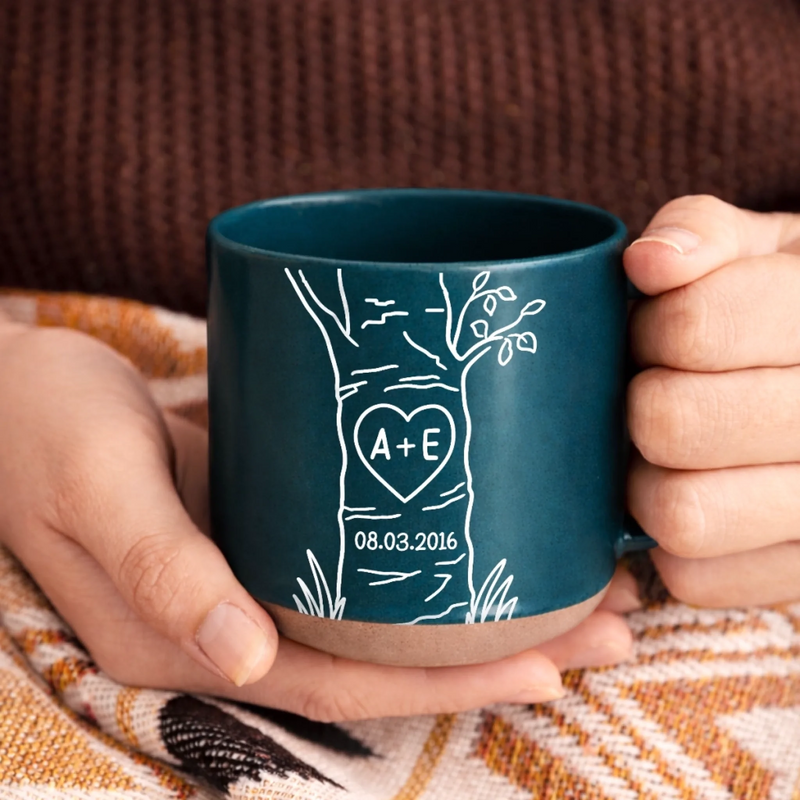 Custom Pottery Mug - Personalized Anniversary Wedding Gifts For Husband And Wife, Him And Her - Better Together Always