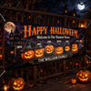Custom Haunted Home Outdoor Banner - Personalized Halloween Decor Gifts For For Mom, Dad, Brother, Sister - Welcome To The Spooky House