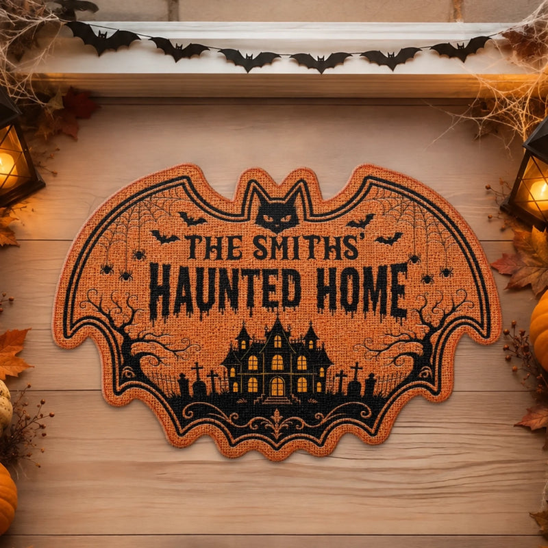 Custom Shaped Doormat - Personalized Halloween Decor Birthday Gifts For Mom, Dad, Brother, Sister, Kids - Spooky Nights Together