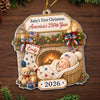 Custom First Christmas Acrylic Ornament - Personalized America 250th Anniversary Christmas Gifts For New Moms, New Dads, New Parents - Tiny Star Big History