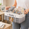 Custom Photo Storage Basket - Personalized Birthday Gifts For Dog Cat Lovers, Dog Dad And Mom, Cat Owners - Love Comes With Paws