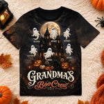 Custom Boo Crew T-shirt - Personalized Halloween Costume Birthday Gifts For Mom, Grandma - Grandma’s Favorite Ghosts