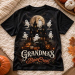 Custom Boo Crew T-shirt - Personalized Halloween Costume Birthday Gifts For Mom, Grandma - Grandma’s Favorite Ghosts
