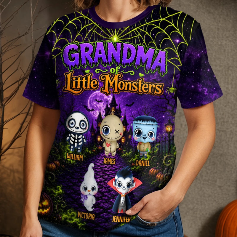 Custom Monster T-shirt - Personalized Halloween Birthday Gifts For Mom, Grandma - Sweetest Monsters In Town