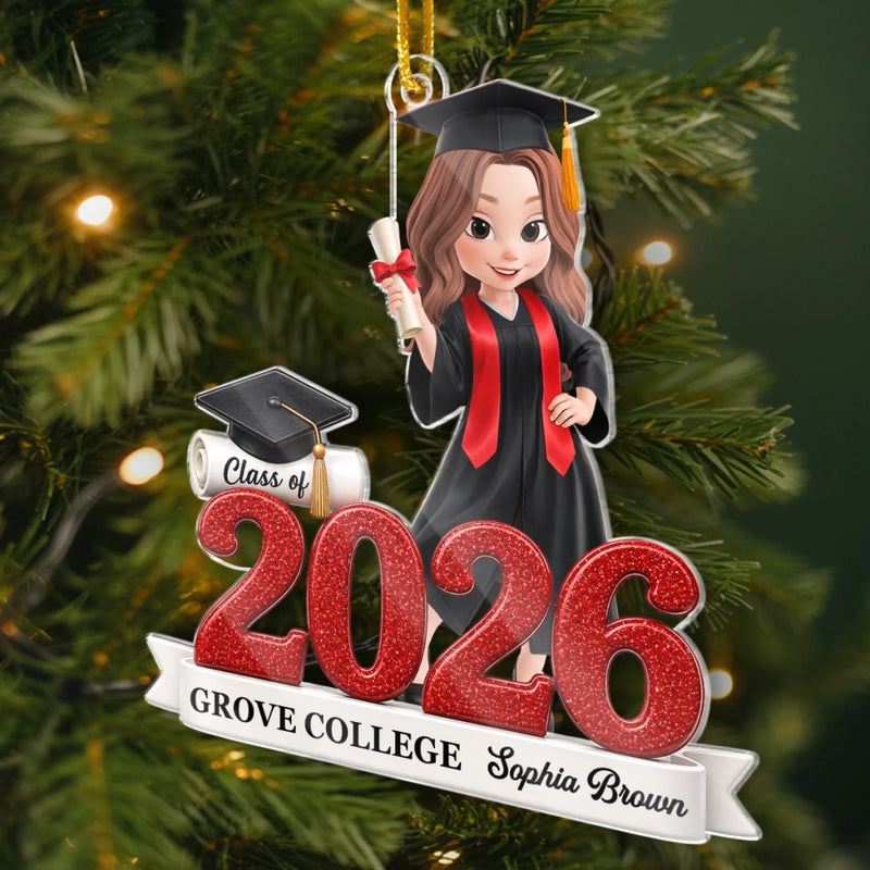 Custom Acrylic Ornament - Personalized Christmas Graduation Gifts For Him, Her - Dream Big Achieve Greatness