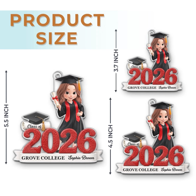 Custom Acrylic Ornament - Personalized Christmas Graduation Gifts For Him, Her - Dream Big Achieve Greatness