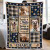 Custom Photo Blanket - Personalized Pet Memorial Sympathy Gifts For Dogs, Cats - Paw Prints On My Heart