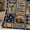 Custom Photo Blanket - Personalized Pet Memorial Sympathy Gifts For Dogs, Cats - Paw Prints On My Heart