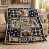 Custom Photo Blanket - Personalized Pet Memorial Sympathy Gifts For Dogs, Cats - Paw Prints On My Heart