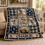 Custom Photo Blanket - Personalized Pet Memorial Sympathy Gifts For Dogs, Cats - Paw Prints On My Heart