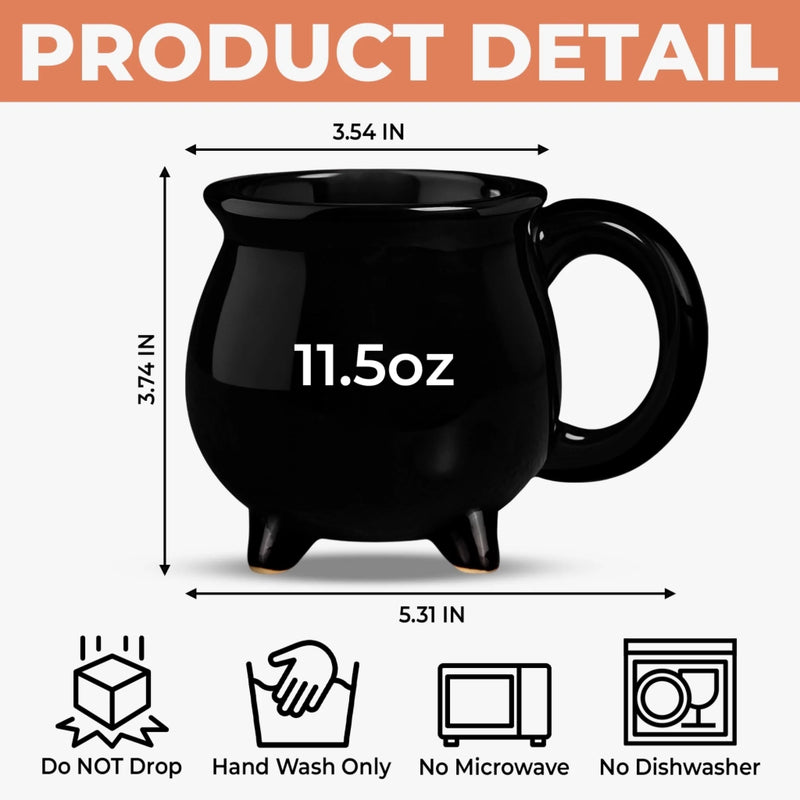 Custom Boo 12oz Ceramic Cauldron Coffee Mug - Personalized Halloween Gifts For Book Lovers, Bookworms, Readers - My Favorite Spooky Season