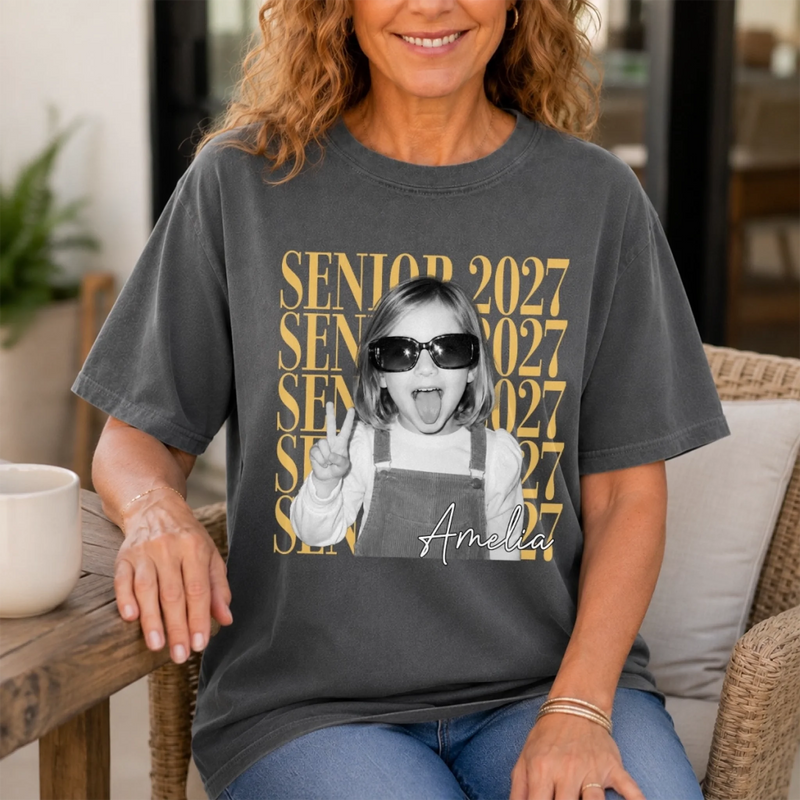 Custom Photo Comfort T-Shirt - Personalized Graduation Gifts For Him, Her - Caps Off To Success