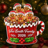 Custom Gingerbread Acrylic Ornament - Personalized Christmas Birthday Gifts For Mom, Dad, Brother, Sister - Our Sweet Little Family