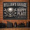 Custom Home Decor Metal Sign - Personalized Birthday Gifts For Husband, Son, Grandson, Brother, Grandpa, Dad, Yourself, Mechanic - Work Hard Ride Harder