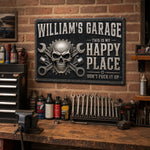 Custom Home Decor Metal Sign - Personalized Birthday Gifts For Mechanic, Husband, Dad - Work Hard Ride Harder