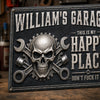 Custom Home Decor Metal Sign - Personalized Birthday Gifts For Husband, Son, Grandson, Brother, Grandpa, Dad, Yourself, Mechanic - Work Hard Ride Harder