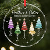 Custom Circle Glass Ornament - Personalized Christmas Birthday Gifts For Mom, Dad, Brother, Sister - Holiday Fun Starts Here