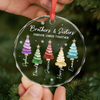 Custom Circle Glass Ornament - Personalized Christmas Birthday Gifts For Mom, Dad, Brother, Sister - Holiday Fun Starts Here