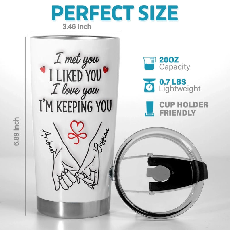 Custom Tumbler - Personalized Anniversary Wedding Gifts For Husband And Wife, Him And Her - To Love And Hold