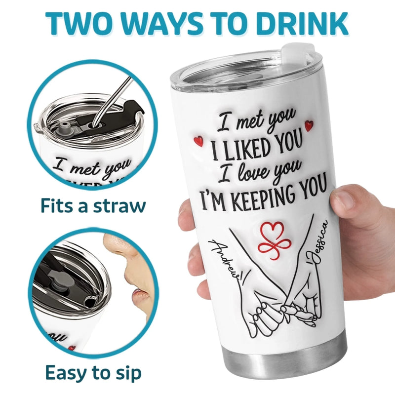 Custom Tumbler - Personalized Anniversary Wedding Gifts For Husband And Wife, Him And Her - To Love And Hold