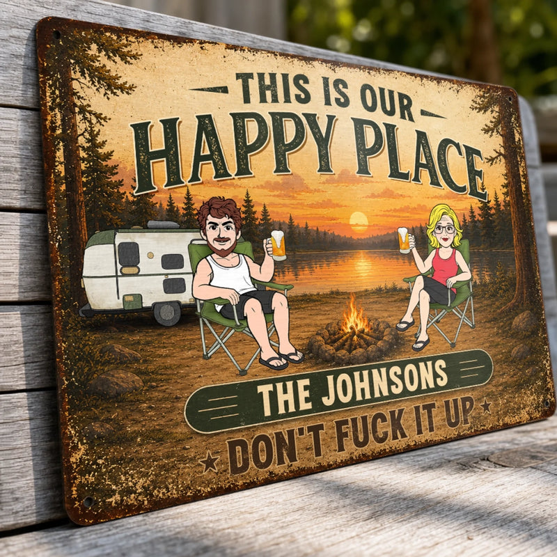 Custom Home Decor Metal Sign - Personalized Birthday Camping Gifts For Campers, Husband And Wife, Him And Her - Summer Campsite Vibes