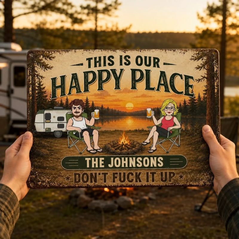 Custom Home Decor Metal Sign - Personalized Birthday Camping Gifts For Campers, Husband And Wife, Him And Her - Summer Campsite Vibes
