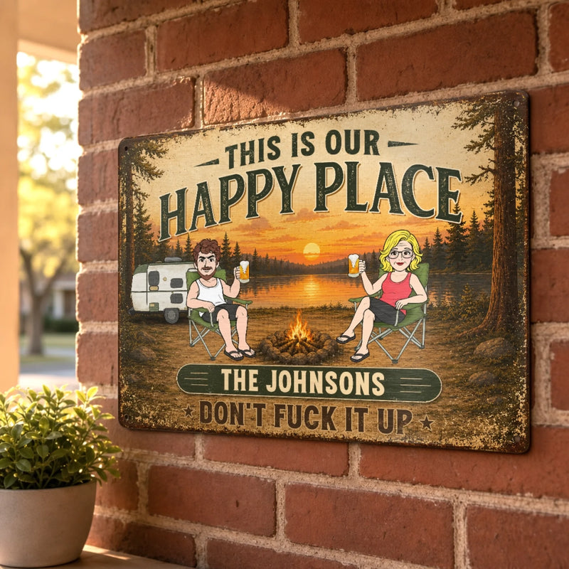 Custom Home Decor Metal Sign - Personalized Birthday Camping Gifts For Campers, Husband And Wife, Him And Her - Summer Campsite Vibes