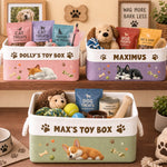 Custom Storage Basket - Personalized Birthday Gifts For Dog Cat Lovers, Dog Dad And Mom, Cat Owners - Love At First Paw