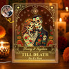 Custom Photo Day Of The Dead Shaped 3D LED Walnut Night Light - Personalized Anniversary Wedding Gifts For Husband And Wife, Him And Her - Eternal Love, Timeless Glow