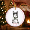 Custom Photo Ceramic Ornament - Personalized Christmas Birthday Gifts For Dog Cat Lovers, Dog Dad And Mom, Cat Owners - Paws, Love And Joy