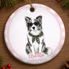 Custom Photo Ceramic Ornament - Personalized Christmas Birthday Gifts For Dog Cat Lovers, Dog Dad And Mom, Cat Owners - Paws, Love And Joy