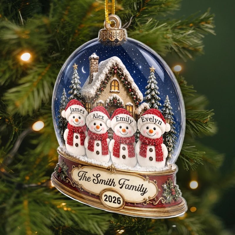 Custom Snowman Acrylic Ornament - Personalized Christmas Birthday Gifts For Mom, Dad, Brother, Sister - Together In Our Winter Wonderland