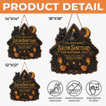Custom Wood Sign -  Personalized Halloween Decor Birthday Gifts For Mom, Dad, Brother, Sister - Spooky Cats Welcome Here