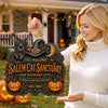 Custom Wood Sign -  Personalized Halloween Decor Birthday Gifts For Mom, Dad, Brother, Sister, Kids - Salem Cat Sanctuary Vibes