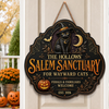 Custom Wood Sign -  Personalized Halloween Decor Birthday Gifts For Mom, Dad, Brother, Sister, Kids - Spooky Season Feline Love