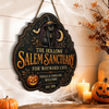 Custom Wood Sign -  Personalized Halloween Decor Birthday Gifts For Mom, Dad, Brother, Sister, Kids - Spooky Season Feline Love