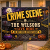 Custom Home Decor Metal Sign - Personalized Halloween Decor Birthday Gifts For Mom, Dad, Brother, Sister - Do Not Cross Without Candy