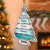 Custom Sea Glass Acrylic Ornament - Personalized Christmas Birthday Gifts For Mom, Dad, Brother, Sister - Christmas Love Never Fades