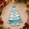 Custom Sea Glass Acrylic Ornament - Personalized Christmas Birthday Gifts For Mom, Dad, Brother, Sister - Christmas Love Never Fades