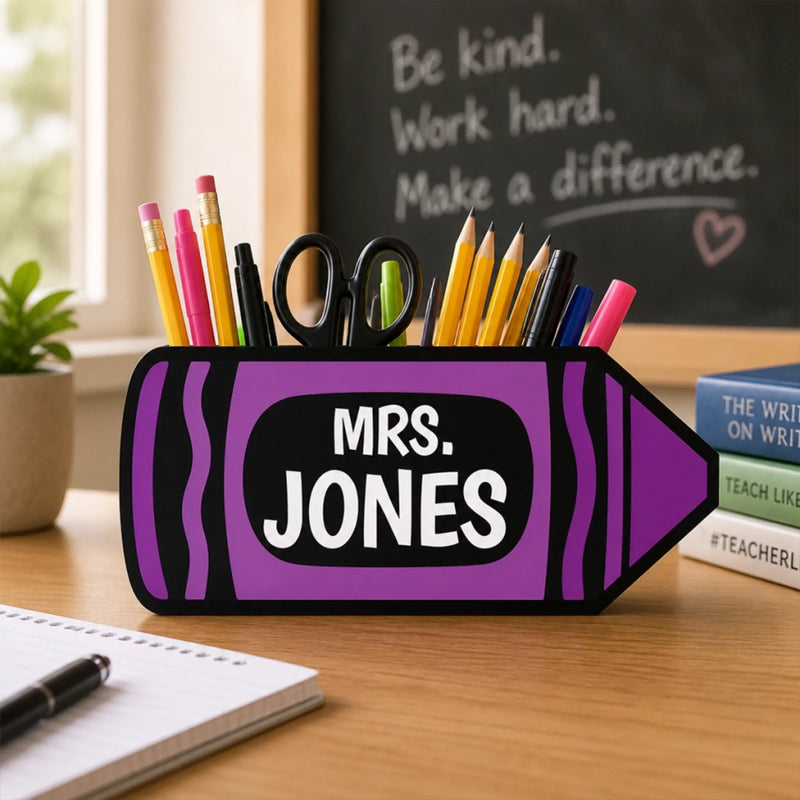 Custom Wooden Pencil Holder - Personalized Teacher Appreciation, Back To School Gifts For Teachers - Making Learning Fun Together