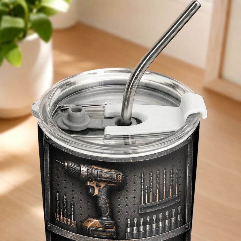 Custom Handyman Tumbler - Personalized Birthday Gifts For Husband, Son, Grandson, Brother, Grandpa, Dad, Yourself - Hard Work Never Stops