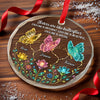 Custom Circle Glass Ornament - Personalized Best Friend Christmas Birthday Gifts For Women, Besties, Sisters, BFF - Different Wings, Same Heart
