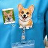 Custom Photo Acrylic Badge Reel - Personalized Birthday Gifts For Nurse, Dog Cat Lovers - Healing Hearts And Paws