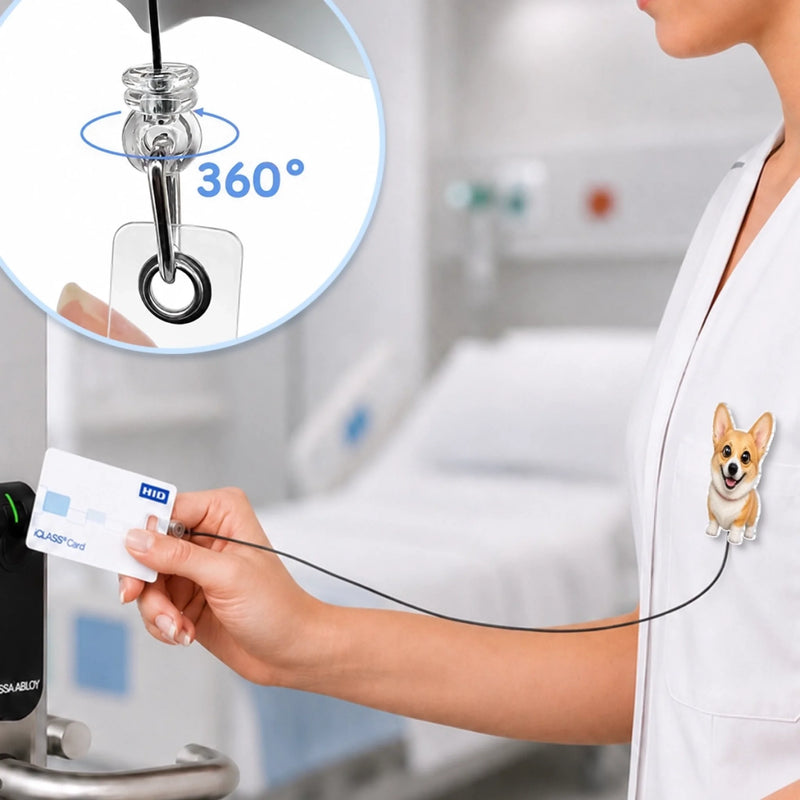 Custom Photo Acrylic Badge Reel - Personalized Birthday Gifts For Nurse, Dog Cat Lovers - Healing Hearts And Paws