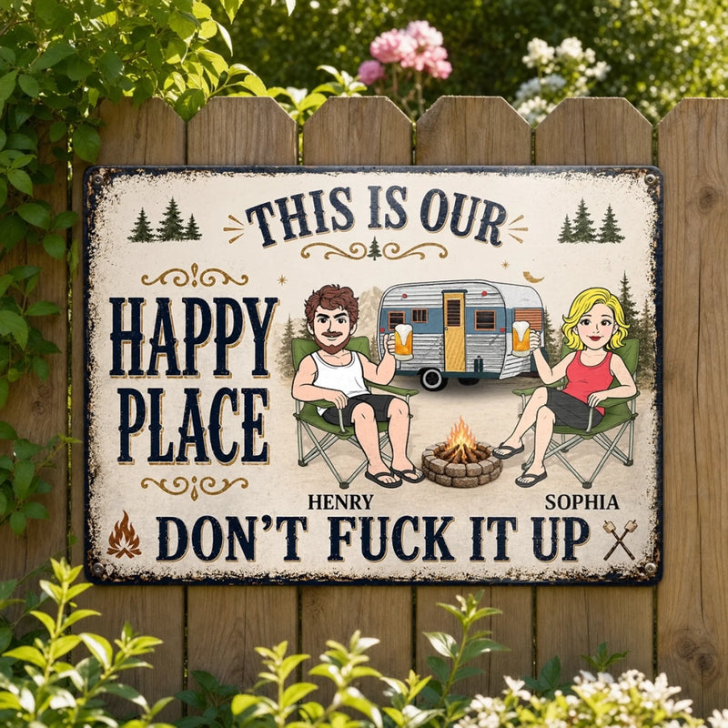 Custom Home Decor Metal Sign - Personalized Birthday Camping Gifts For Campers, Husband And Wife, Him And Her - Best Camping Buddies Forever